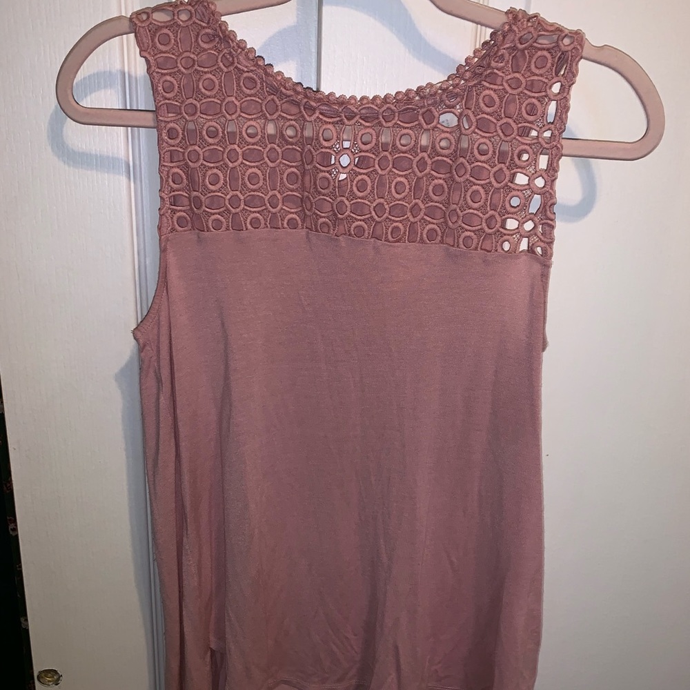 Rose Pink H&M Tank Crochet Top Blouse